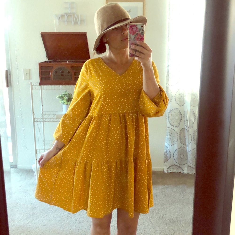 Vintage mustard yellow dress